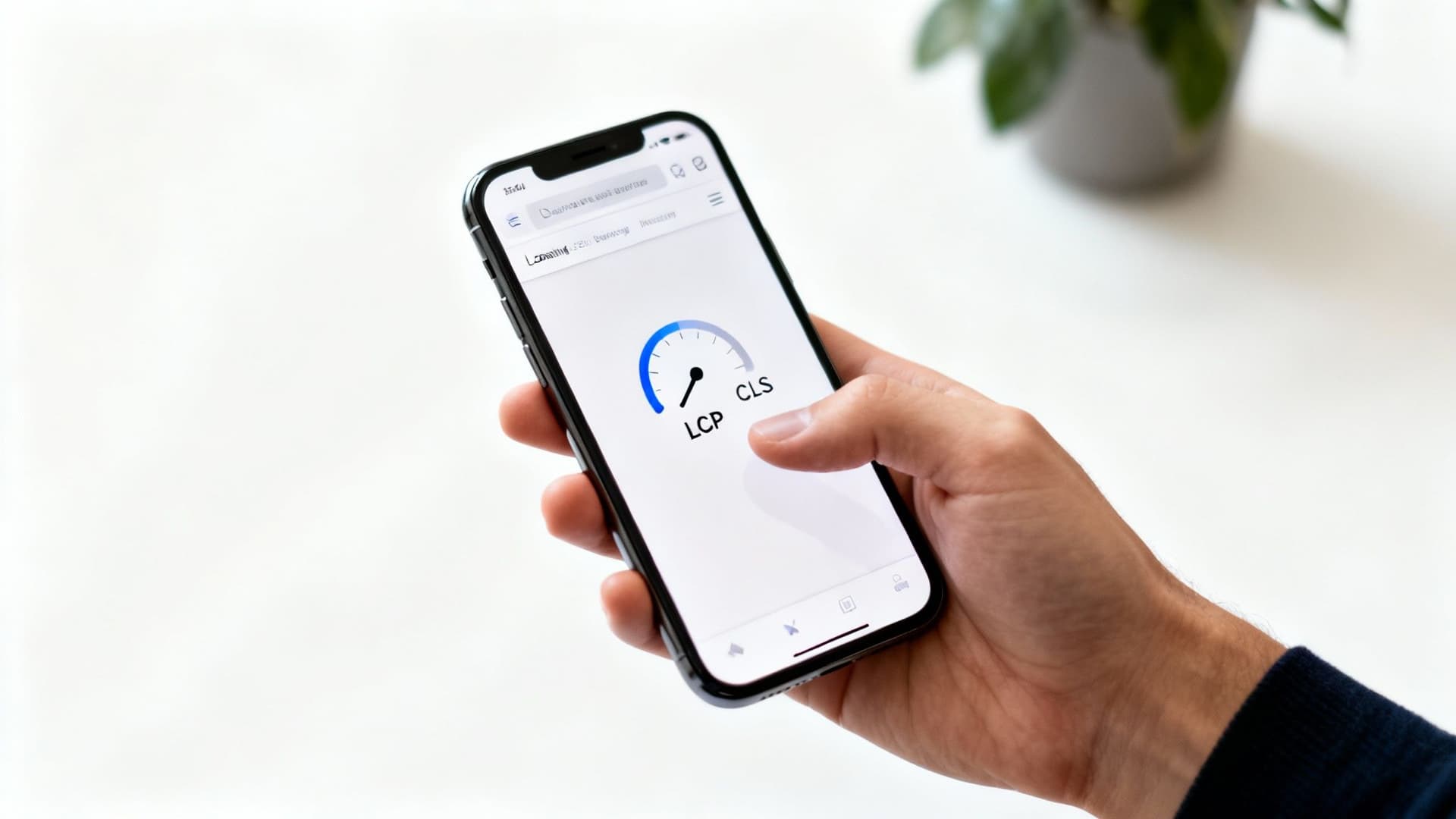 A person on a smartphone, representing the importance of mobile-first indexing for on-page SEO.