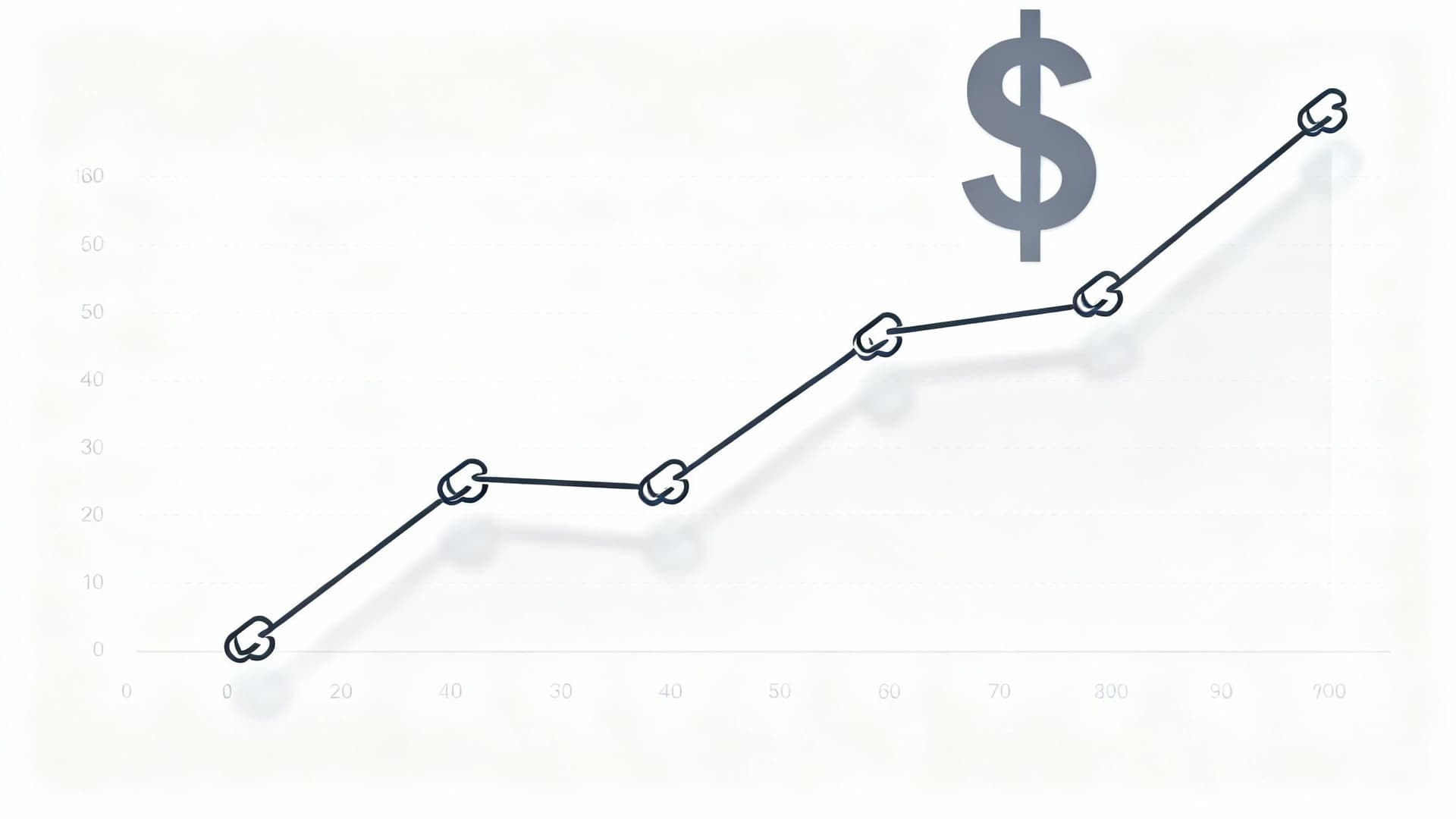 A person analyzing graphs and charts on a screen, with arrows indicating growth from backlinks to revenue, symbolizing the process of measuring SEO ROI.
