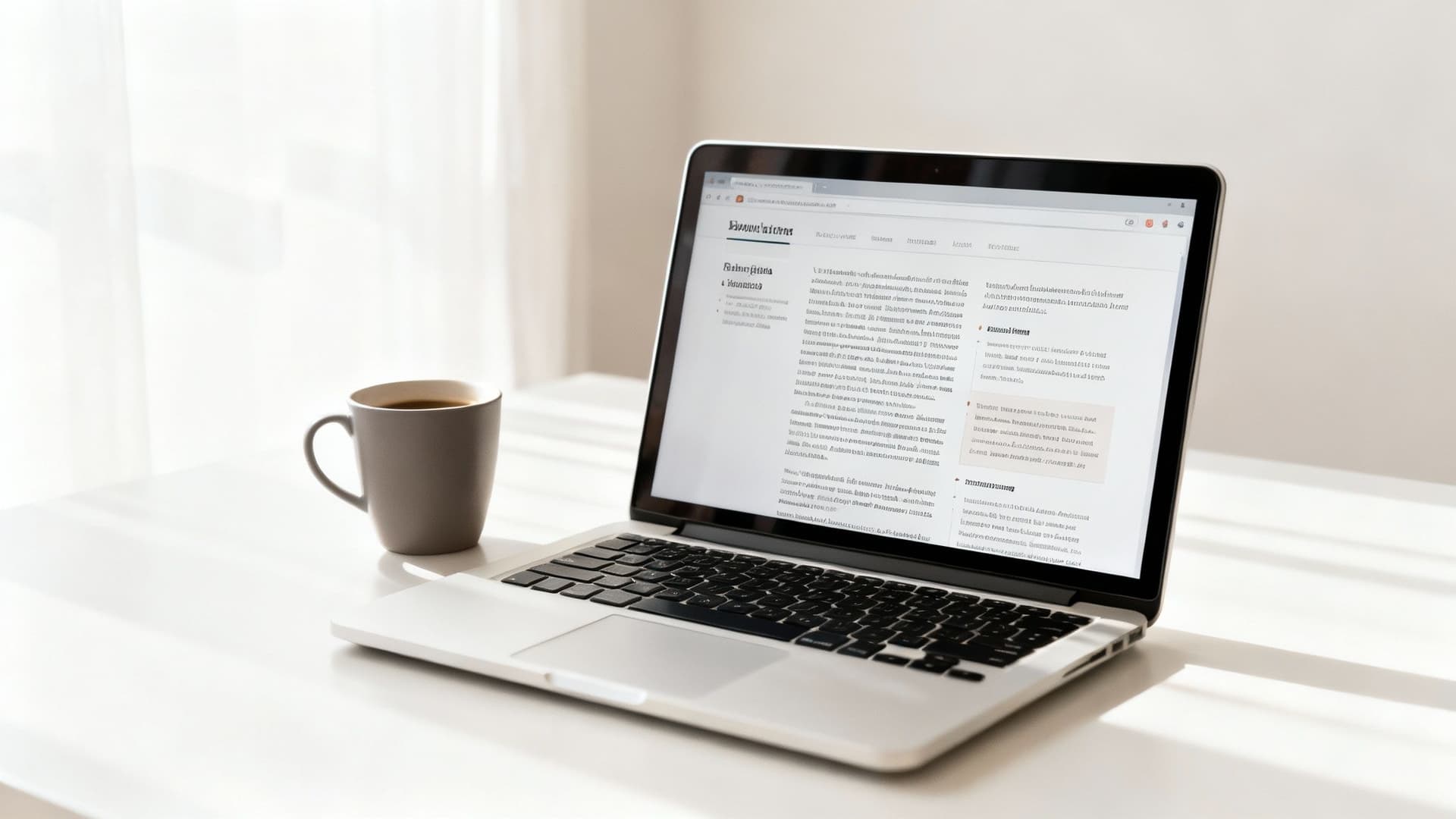 An overhead shot of a person's hands typing on a laptop, surrounded by a cup of coffee and notes, symbolizing content creation.