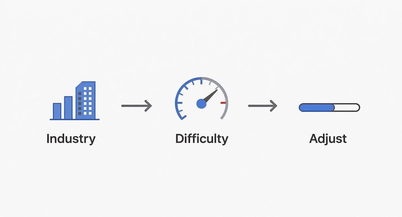 Infographic about find low competition keywords