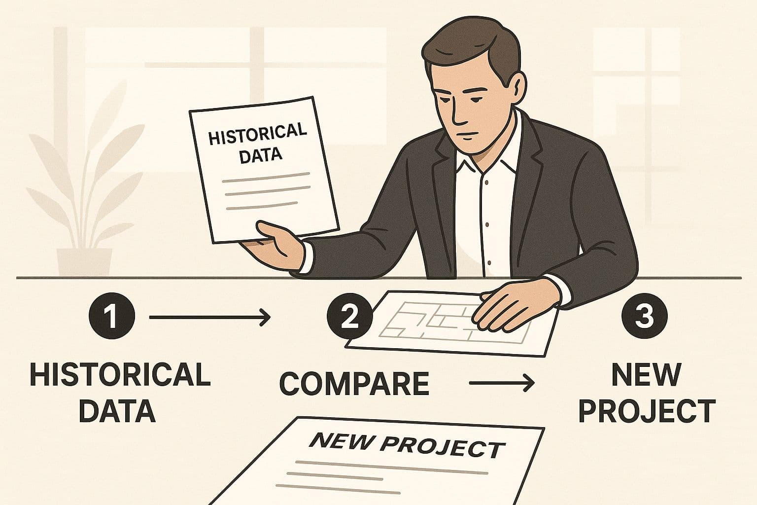 Team reviewing past projects